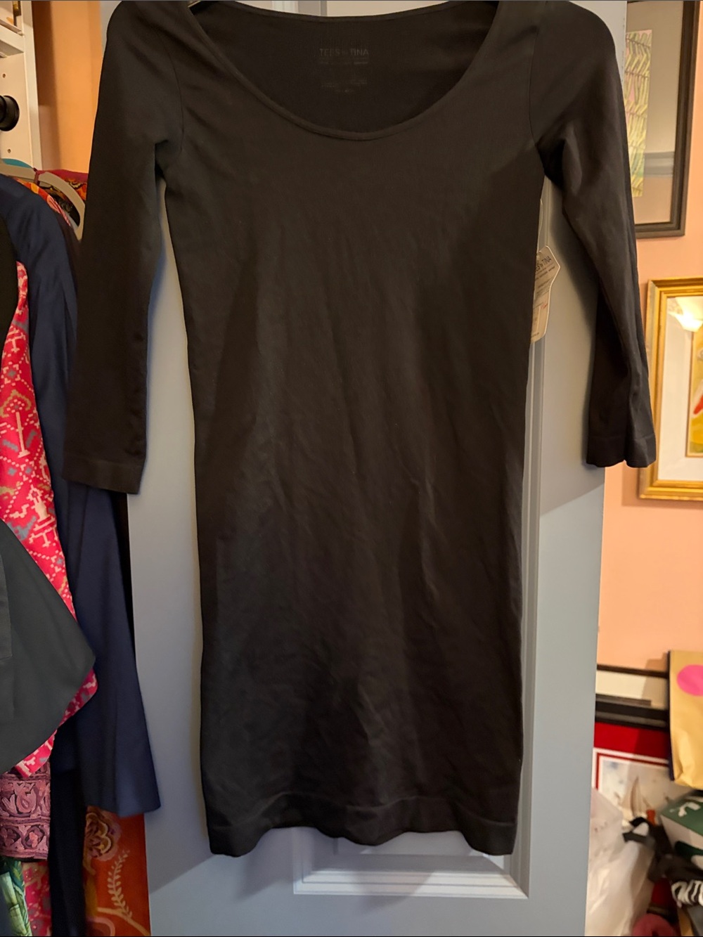 Never Worn Tees by Tina Black Scoop Neck Mini Dress